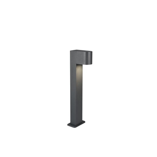 Roya mât de jardin extérieur semi-circulaire avec douille 1xGU10 (ampoule non incluse), fonte d'aluminium, anthracite, IP44, hauteur 50 cm