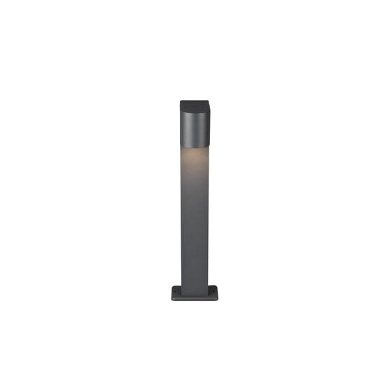 Roya mât de jardin extérieur semi-circulaire avec douille 1xGU10 (ampoule non incluse), fonte d'aluminium, anthracite, IP44, hauteur 50 cm
