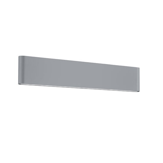 Aplique de exterior Thames LED, aluminio fundido titanio, 2x8W 3000K, 800 lúmenes, IP54, 46,5 x 9 x 4 cm