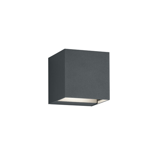 Adaja applique murale extérieure LED cube 2x3W 3000K anthracite, 8x8x8 cm, 240 lumens, IP54, aluminium moulé