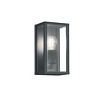 Garonne outdoor wall lamp, glass and cast aluminium, anthracite, 1x E27 fitting (bulb not included), max. 60W, IP44, 14 x 26 x 14 cm