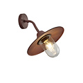 Brenta outdoor wall lamp, cast aluminium, rust brown, E27 fitting, max. 40W, IP44, 32 x 30 cm