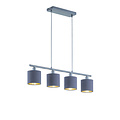 Tommy suspension en métal avec 4x douilles E14, noir mat, 75 x 150 x 12 cm, IP20, source lumineuse non incluse