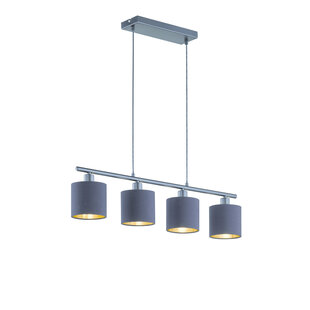 Metal hanging lamp pendant 4xE14 matt black