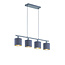 Tommy Pendelleuchte aus Metall mit 4x E14-Fassung, mattschwarz, 75 x 150 x 12 cm, IP20, Leuchtmittel nicht inbegriffen