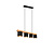 Suspension Cameron bois 4xE14 noir extérieur or intérieur