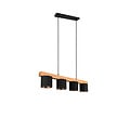 Lámpara colgante Cameron de madera natural, 4x E14 (máx. 28W), negro exterior y dorado interior, 150 x 75 x 12 cm, IP20