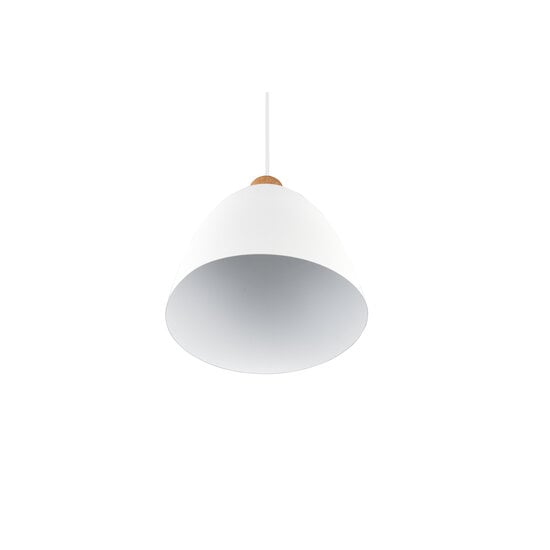 Lámpara colgante Jagger, blanco mate, metal, portalámparas E27 (bombilla no incluida), 150 cm de alto, diámetro 25 cm, IP20