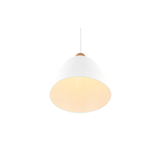 Suspension Jagger, blanc mat, métal, culot E27 (ampoule non incluse), 150 cm de haut, diamètre 25 cm, IP20
