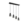 Farin pendant lamp with 4x E14 fitting, matte black metal frame, height adjustable, 58 x 150 x 9 cm, bulbs not included