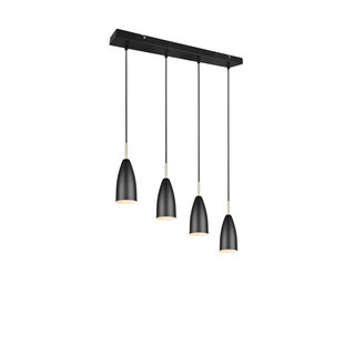 Elegant matte black adjustable hanging lamp 4xE14