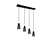 Elegante mat zwarte aanpasbare hanglamp 4xE14