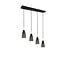 Suspension Farin avec 4x douilles E14, structure métal noir mat, hauteur réglable, 58 x 150 x 9 cm, ampoules non incluses