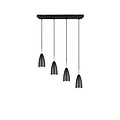 Lámpara colgante Farin con 4x portalámparas E14, estructura metálica negro mate, altura regulable, 58 x 150 x 9 cm, bombillas no incluidas