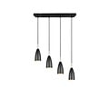 Suspension Farin avec 4x douilles E14, structure métal noir mat, hauteur réglable, 58 x 150 x 9 cm, ampoules non incluses
