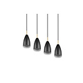 Lámpara colgante Farin con 4x portalámparas E14, estructura metálica negro mate, altura regulable, 58 x 150 x 9 cm, bombillas no incluidas