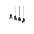 Suspension Farin avec 4x douilles E14, structure métal noir mat, hauteur réglable, 58 x 150 x 9 cm, ampoules non incluses