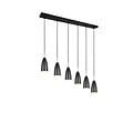 Trio Lighting Farin, elegante höhenverstellbare Pendelleuchte mit 6xE14-Fassung in Mattschwarz, max. 25W pro Fassung, IP20