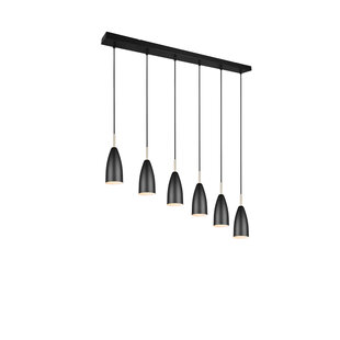 Elegante aanpasbare hanglamp 6xE14 mat zwart