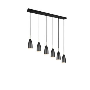 Trio Lighting Farin lámpara colgante elegante 6xE14 negro mate