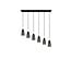 Trio Lighting Farin, elegante höhenverstellbare Pendelleuchte mit 6xE14-Fassung in Mattschwarz, max. 25W pro Fassung, IP20