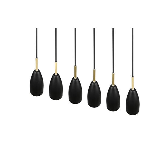 Trio Lighting Farin, elegante höhenverstellbare Pendelleuchte mit 6xE14-Fassung in Mattschwarz, max. 25W pro Fassung, IP20