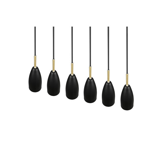 Trio Lighting Farin, suspension élégante et orientable avec 6xE14, en noir mat, max. 25W par douille, IP20