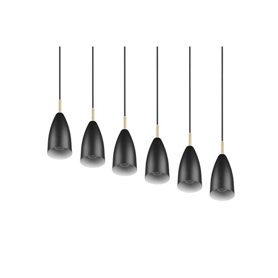 Trio Lighting Farin, suspension élégante et orientable avec 6xE14, en noir mat, max. 25W par douille, IP20