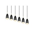 Trio Lighting Farin, elegante höhenverstellbare Pendelleuchte mit 6xE14-Fassung in Mattschwarz, max. 25W pro Fassung, IP20
