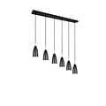 Trio Lighting Farin, elegante höhenverstellbare Pendelleuchte mit 6xE14-Fassung in Mattschwarz, max. 25W pro Fassung, IP20