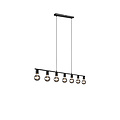 Suspension Vannes à 7 douilles E27, métal noir mat, 110,5 x 150 x 8,5 cm, IP20, ampoule non incluse