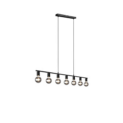 Vannes hanglamp 7-lichts metaal mat zwart, E27 excl.