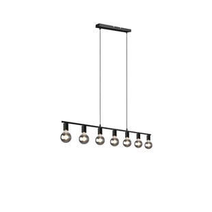 Suspension Vannes 7 lumières métal noir mat, E27 excl.