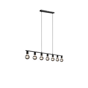 Vannes hanging lamp 7-light metal matt black, E27 excl.