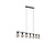 Vannes hanging lamp 7-light metal matt black, E27 excl.