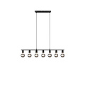 Suspension Vannes à 7 douilles E27, métal noir mat, 110,5 x 150 x 8,5 cm, IP20, ampoule non incluse