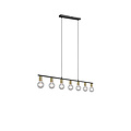 Vannes suspension en métal laiton mat avec 7 x douilles E27, max. 40W, IP20, 110,5 x 150 x 8,5 cm