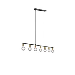 Vannes suspension métal laiton mat 7xE27 excl. ampoule
