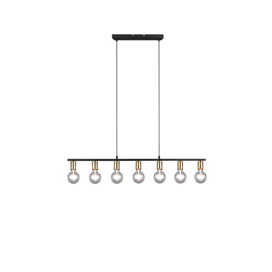 Vannes pendant lamp in matt brass metal with 7 x E27 fitting, max. 40W, IP20, 110.5 x 150 x 8.5 cm