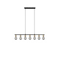 Vannes suspension en métal laiton mat avec 7 x douilles E27, max. 40W, IP20, 110,5 x 150 x 8,5 cm