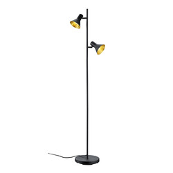 Beautiful orientable black and gold floor lamp 2xE14