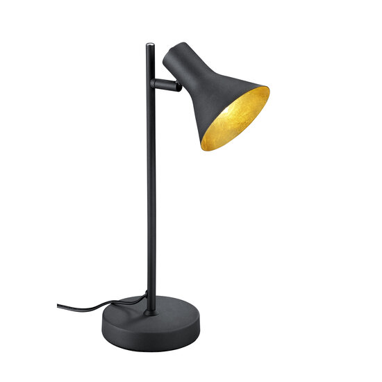 Nina lampe à poser avec douille E14, pied métal noir et or, 39 cm de hauteur, IP20