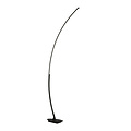 Solo staanlamp LED 11W 3000K, 1200 lumen, gebogen slanke voet in mat zwart metaal, hoogte 158 cm, IP20