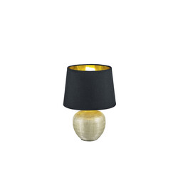 Petite lampe de table céramique noir/or E14 - ampoule excl.