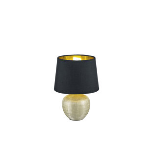 Petite lampe de table céramique noir/or E14 - ampoule excl.