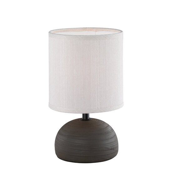 Luci lampe à poser en céramique marron, douille E14 max. 40W, hauteur 23 cm, diamètre 14 cm, IP20, ampoule non incluse