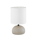 Lampe à poser Luci en céramique, cappuccino, culot E14, hauteur 23 cm, diamètre 14 cm