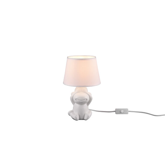 Kiekeboe tafellamp 1xE14 wit mat keramiek, max. 40W, hoogte 27,5 cm, diameter 17 cm, IP20