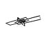 Salinas plafón LED negro mate, 100 x 40 cm, 34W 3000K 3900 lúmenes, regulable con interruptor
