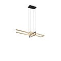 Trio Lighting Salinas, lámpara colgante orientable futurista en latón mate, LED 34W integrado, 3000K, 4200 lúmenes, regulable con interruptor